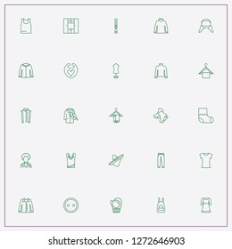 icon set about clothes with keywords shirt, brush for dress and hat with ear flaps