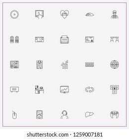 icon set about computer with keywords computer loudspeaker columns, online support and printer