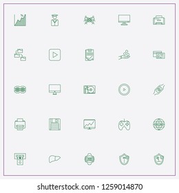 icon set about computer with keywords graphic on monitor, earnings and cash withdraw