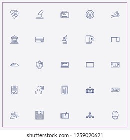 icon set about computer with keywords credit card, laptop and worker helmet