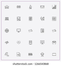 icon set about computer with keywords game joystick, wireless network symbol and laptop