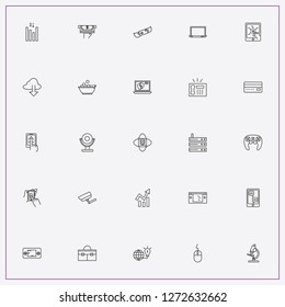 icon set about computer with keywords statistics, credit card and game joystick