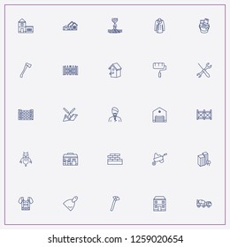 icon set about construction with keywords painter, yriangular shovel and hammer