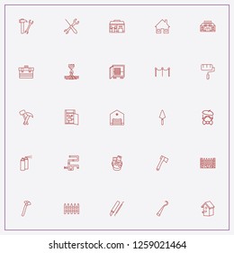 icon set about construction with keywords painter, hook and power box