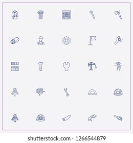 icon set about construction with keywords office building, coat and construction trolley