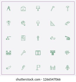 icon set about construction with keywords crane truck, grinder and construction trolley