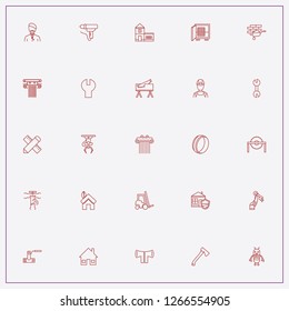 icon set about construction with keywords loader, wrench and power box