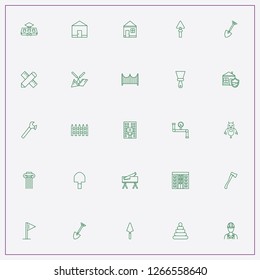 icon set about construction with keywords hostel building, architecture column and trowel