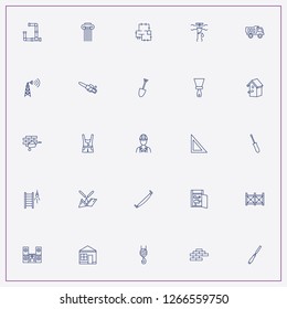 icon set about construction with keywords chisel, screw driver and hatch door