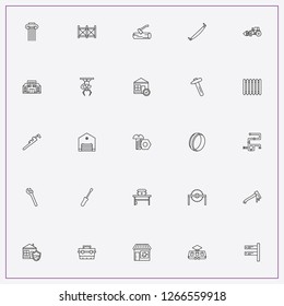 icon set about construction with keywords gas wrench, eletric train and hatchet
