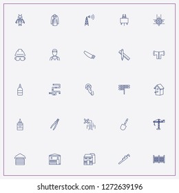 icon set about construction with keywords shovel, construction helmet and drawing board