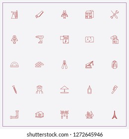 icon set about construction with keywords ship decor, coat and welder