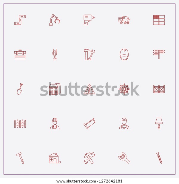 icon set about construction with keywords crane hook,
hammer and truck toy
