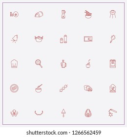 icon set about cooking with  cooker hat, barbecue stand and gas stove