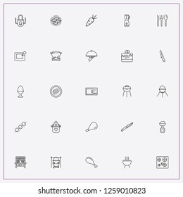 icon set about cooking with keywords microwave, barbecue chicken wings and saucepan on stove