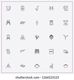 icon set about cooking with keywords sharpener, seaweed and honey on bread slice