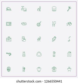icon set about cooking with keywords rolling pin with whisk, strainer and gas tank