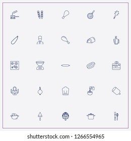icon set about cooking with keywords cook, apron and sausage