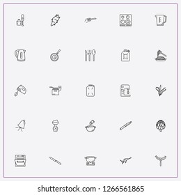 icon set about cooking with keywords ginger, seaweed and cooking weights