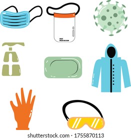 icon set about coronavirus covid 19