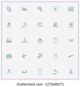 icon set about criminal with keywords baooka, scale and scales