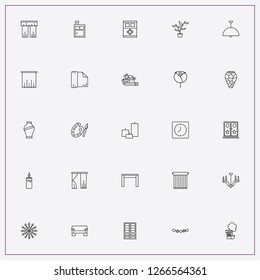 icon set about decor with   bed, candles and candle
