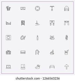 icon set about decor with  christmas bells, shelf and wardrobe