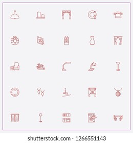 icon set about decor with keywords table photo frame, bedroom and vase