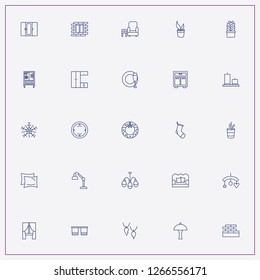 icon set about decor with keywords hall wardrobe, table lamp and furniture chair
