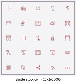 icon set about decor with keywords cones of spruce, table photo frame and palette
