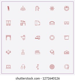 icon set about decor with keywords curtains, decorative plants and sofa