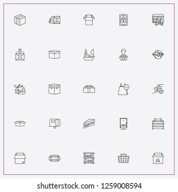 icon set about delivery with keywords box, home delivery and parcel box