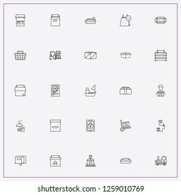 icon set about delivery with keywords parcel box, box and package and parcel tracking