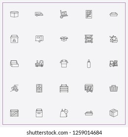 icon set about delivery with keywords parcel tracking, internet basket and box and package