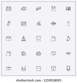 icon set about delivery with keywords parcel tracking, trailer and electronic commerce bag