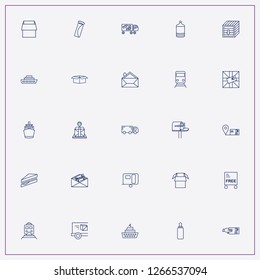 icon set about delivery with keywords parcel, sandwich and post service car