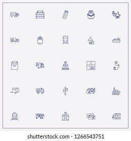 icon set about delivery with keywords post service car, box and commercial vehicle