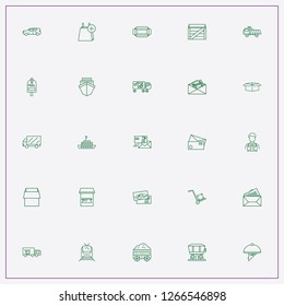 icon set about delivery with keywords cargo transportation car, truck and post service car