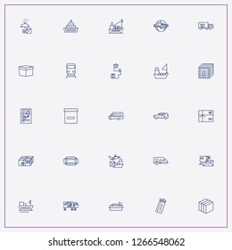 icon set about delivery with keywords parcel, worldwide delivery and mini van