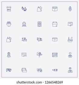 icon set about delivery with keywords parcel tracking, mailbox and box