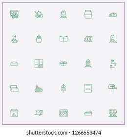 icon set about delivery with keywords mail boxd, parcel tracking and car of locomotive