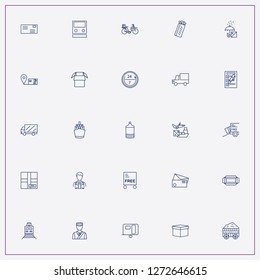 icon set about delivery with keywords parcel loading, cargo and postman bicycle