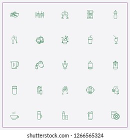 icon set about drink with   coffee machine, baby with nipple and fresh juice