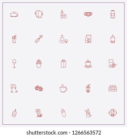 icon set about drink with   cup of tea, cognac and green tea cup