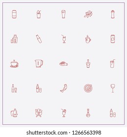 icon set about drink with   juice glass, magic flask and sport water bottle