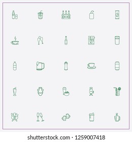 icon set about drink with keywords energy drink, samovar and case of beer