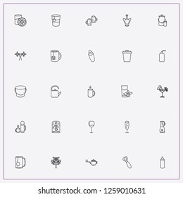 icon set about drink with keywords bucket, beer time and fresh juice
