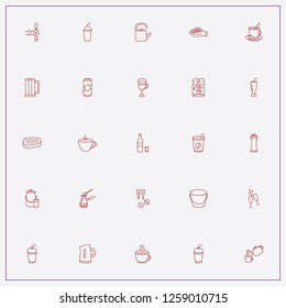 icon set about drink with keywords coffee cup, tea pot and vodka