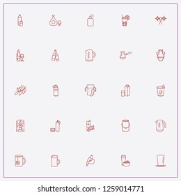 icon set about drink with keywords milk can, electric tea pot and cognac
