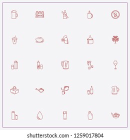 icon set about drink with keywords beer glass, camping basket and coffee tree